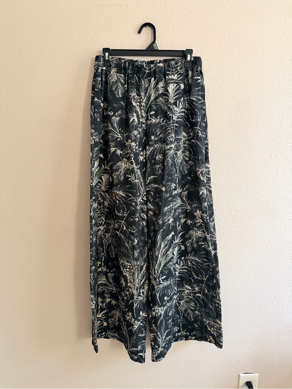 Saiph Wide Leg Linen Cotton Tropical Toile Pants